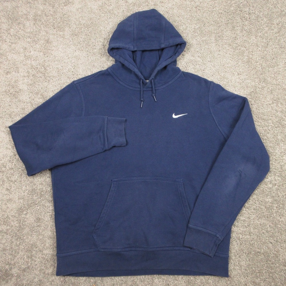 Nike Sweater Mens XL Navy Blue Sportswear Club Fleece Pullover Hoodie Sweatshirt